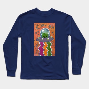 Colorful Drawing of a Happy Little Alien Long Sleeve T-Shirt